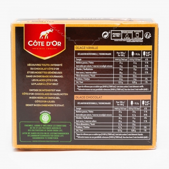 Înghețată pe băț cu ciocolată și vanilie 6x35.5g
