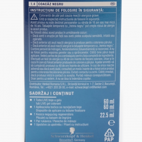 Vopsea de păr permanentă sub forma de gel 1.4 blueberry black 142.5ml