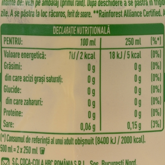 Ceai negru pepene roșu și mentă, zero zahăr, 0.5l