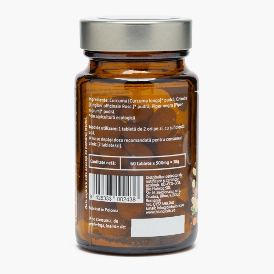 Turmeric, ghimbir și piper eco, 60 tablete