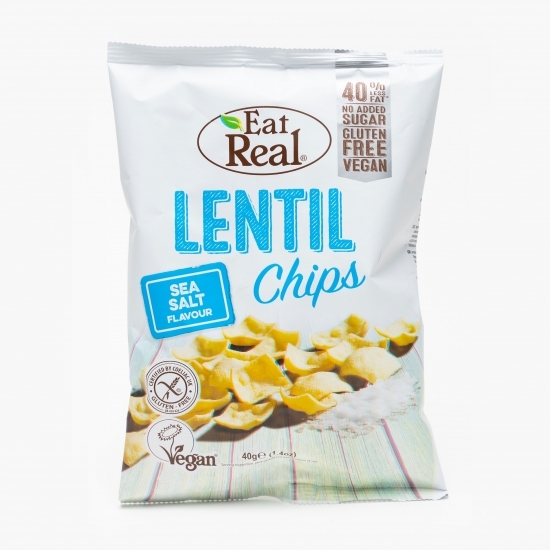Chipsuri de linte cu sare de mare fără gluten 40g