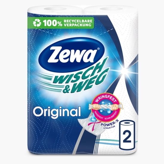 Prosoape de hârtie Wisch&Weg Original 2 straturi, 2 role, 45 foi
