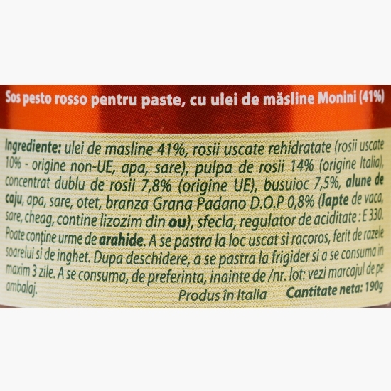 Sos pesto rosso 190g