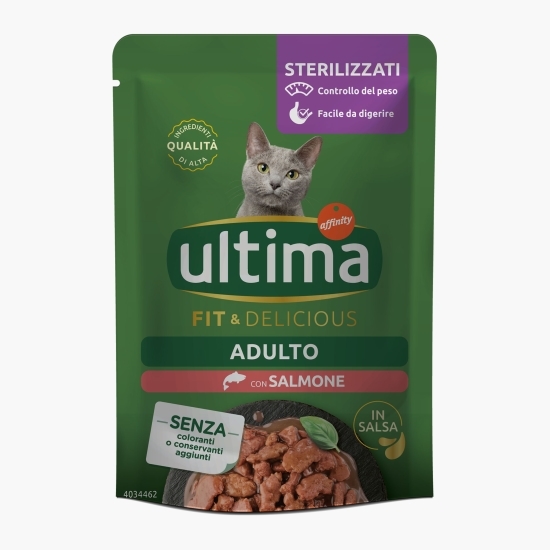 Hrană umedă pentru pisici sterilizate, cu somon, 85g