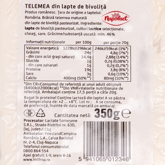 Telemea de bivoliță 350g