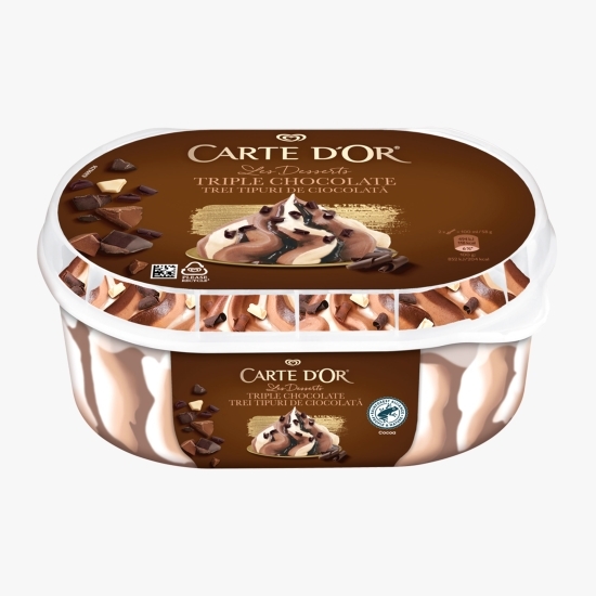 Înghețată Triple Chocolate cu trei tipuri de ciocolată 0.82l