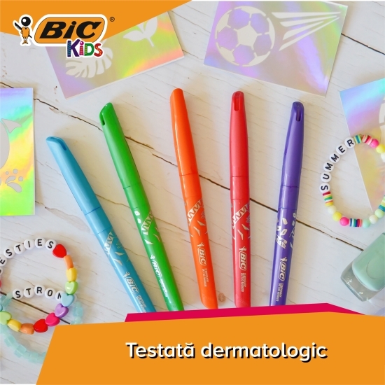Tatuaje temporare Kids 5 markere + 10 șabloane, 6+ ani