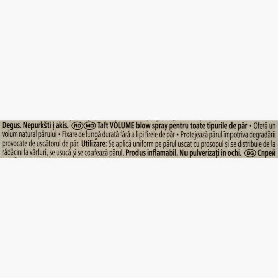 Spray fixativ Volume Blow-Dry (3) pentru toate tipurile de păr 150ml