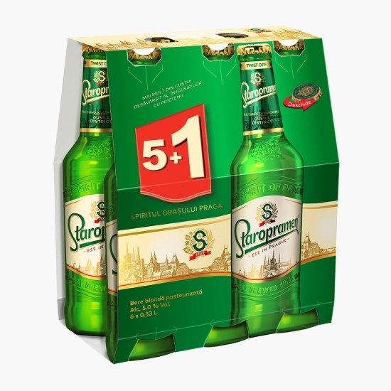 Bere blondă sticlă 6x0.33l (5+1)