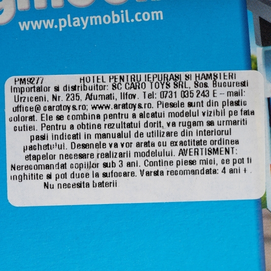 Hotel pentru iepurași și hamsteri 4+ ani