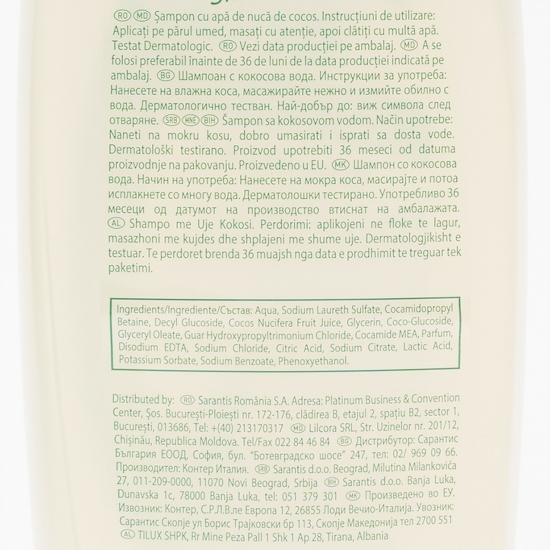 Șampon cu apă de nucă de cocos Hydra Pure 0.75l