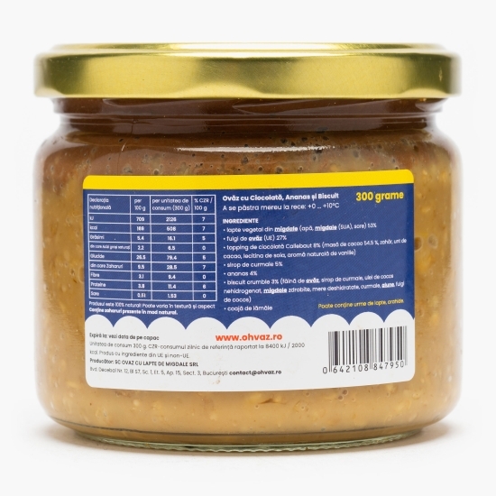 Budincă de ovăz cu ciocolată, ananas și biscuit, fără zahăr adăugat 300g
