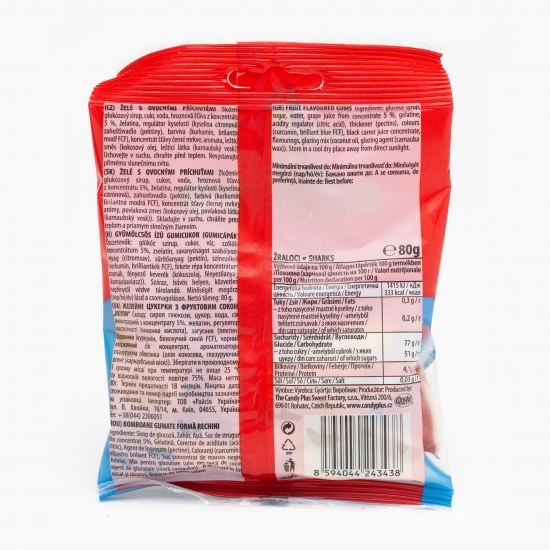 Jeleuri gumate în formă de rechini 80g