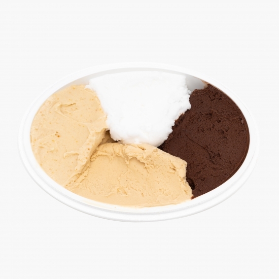 Înghețată italiană artizanală (gelato) ciocolată, alune pădure Piemonte, arahide sărate, lămâie, fără zahăr și vegan 1kg
