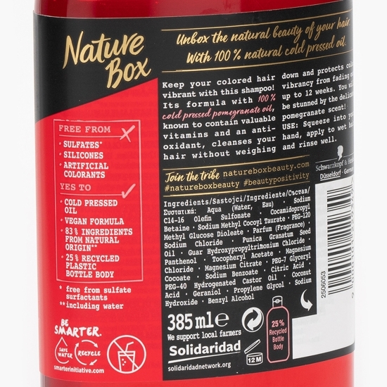 Șampon bio cu ulei de rodie pentru păr vopsit 385ml