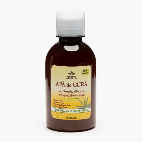 Apă de gură cu propolis, aloe vera și extract de ceai verde 0.25l
