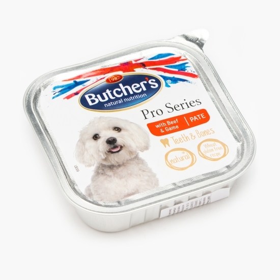Hrană umedă pentru câini, pate, 150g, vită și vânat