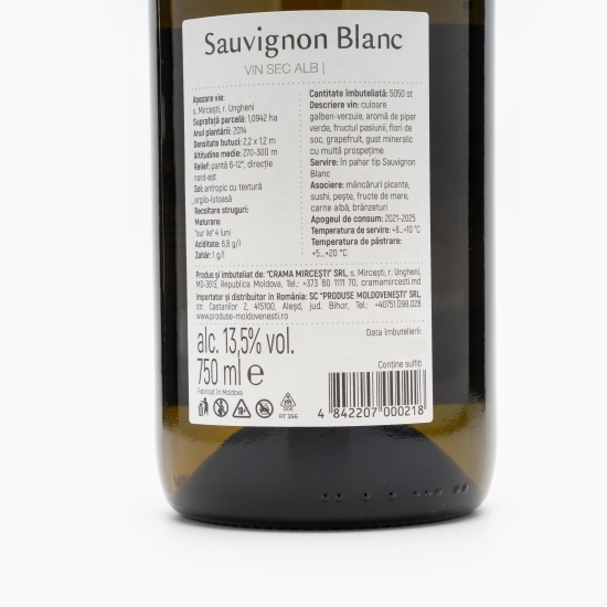 Vin alb sec Sauvignon Blanc, 13.5%, 0.75l