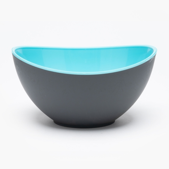 Bol oval bicolor din plastic, 14x12.5x7.5cm, albastru