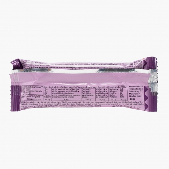 Rulouri din porumb fără gluten umplute cu cremă de cacao 18g 