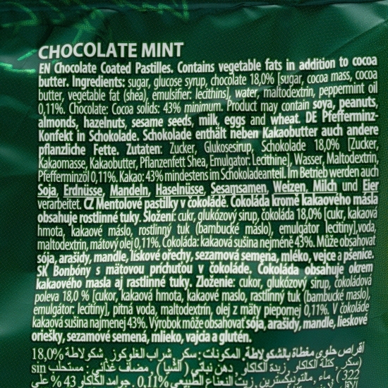 Bomboane de ciocolată cu cremă de mentă 165g