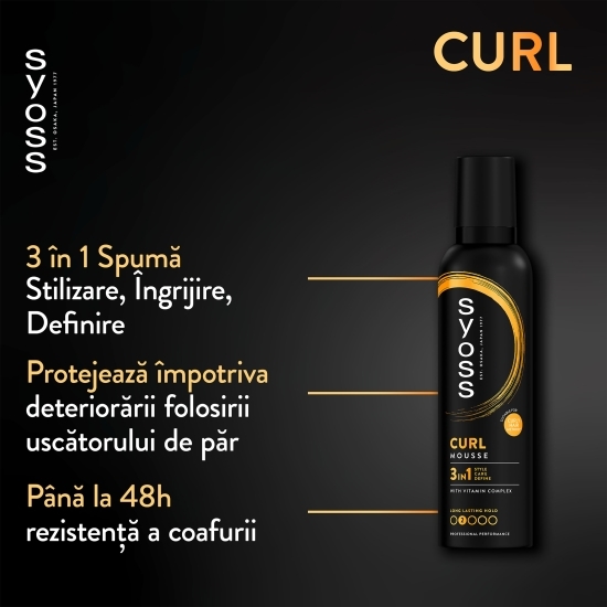 Spumă pentru păr Curl Control 2, 200 ml