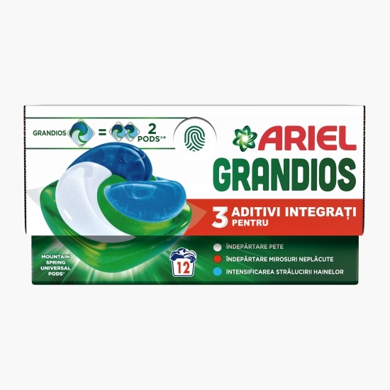 Detergent de rufe capsule Grandios Mountain Spring, 12 spălări, 12 buc