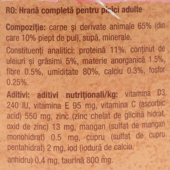 Hrană umedă pentru pisici adulte, cu pui, 185g