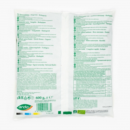 Fasole verde întreagă eco 600g