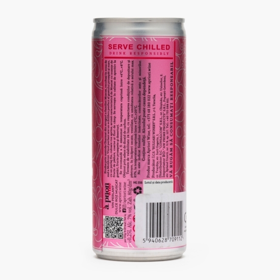 Spumant rose dulce Muscat, 7% alcool, 0.25l