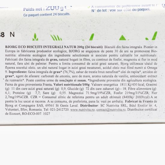 Biscuiți ecologici integrali nutri 200g