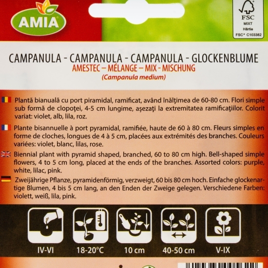 Semințe Campanulă simplu - amestec culori 0.6g