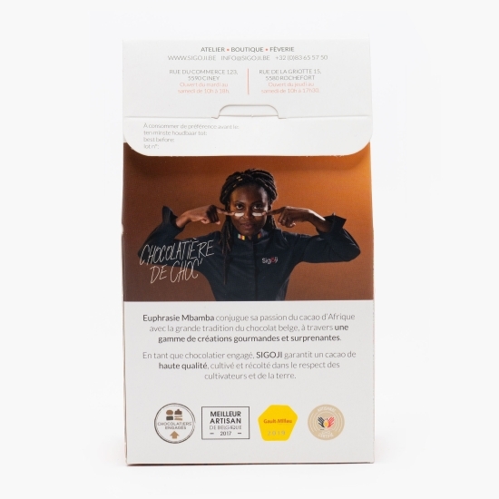 Praline din ciocolată neagră cu caramel și vanilie de Madagascar Pavés 100g