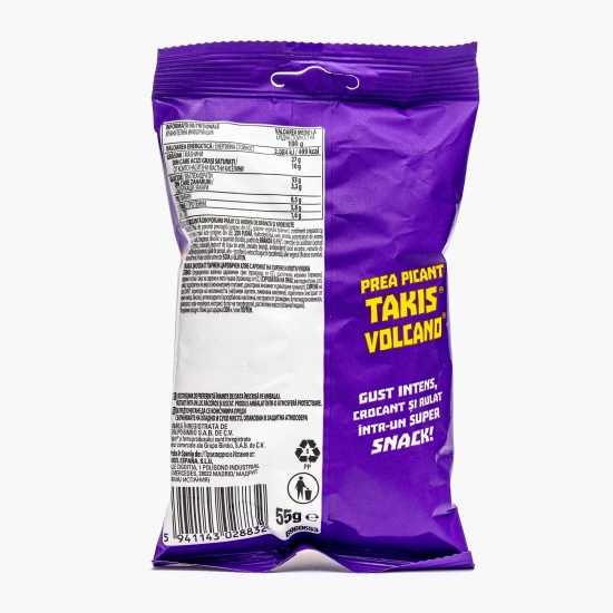 Snacks din porumb cu aromă de brânză și ardei iute Volcano, 55g