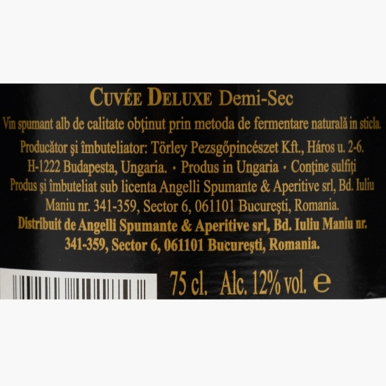 Vin spumant alb demisec Cuvée Deluxe, 12%, 0.75l