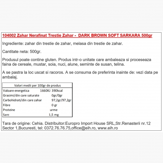 Zahăr brut din trestie de zahăr 500g