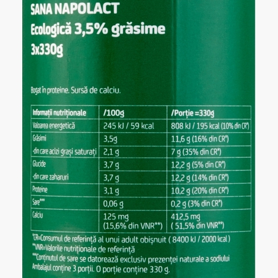Sana eco 3.5% grăsime 3x330g