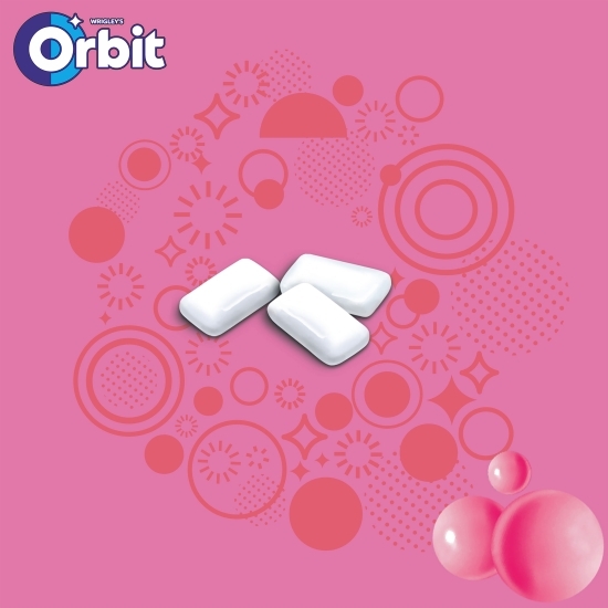 Gumă de mestecat Bubblemint fără zahăr, cu îndulcitori, cu arome de fructe și mentă 60 buc, 84g