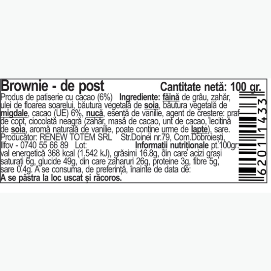 Brownie vegan 100g
