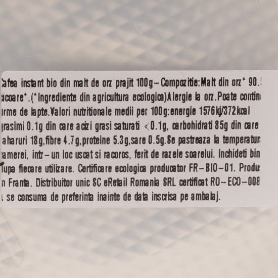Cafea instant eco din malț de orz prăjit 100g