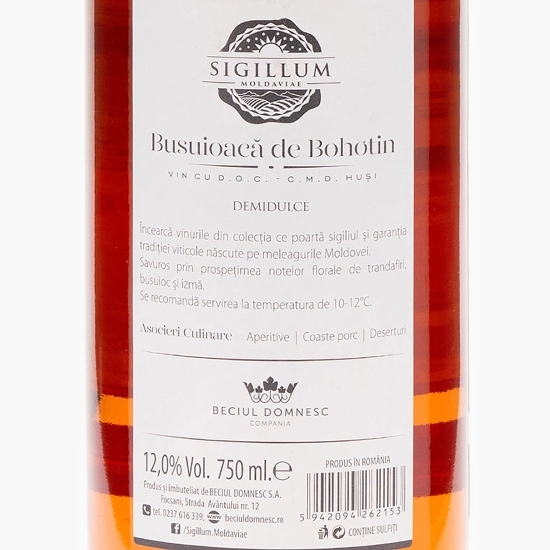 Vin rose demidulce Busuioacă de Bohotin, 12%, 0.75l