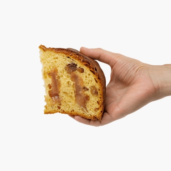 Panettone cu bucăți de castane confiate și glazurate în sirop de zahăr și cremă 1000g