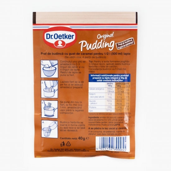 Praf de budincă Original Pudding cu gust de caramel 40g
