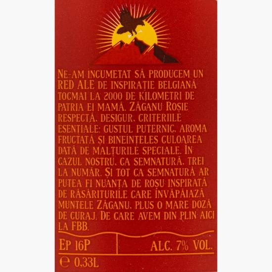 Bere artizanală nepasteurizată roșie 0.33l