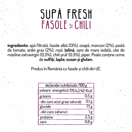 Supă fresh fasole și chili 170g