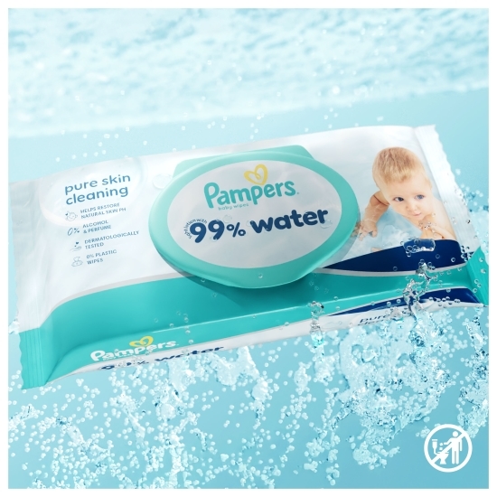 Șervețele umede pentru bebeluși, 99% apă, 4 pachete x 60 buc 