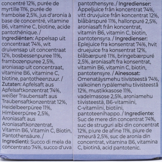 Suc natural de fructe cu afine mixt 1l