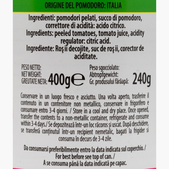 Roșii decojite întregi 400g