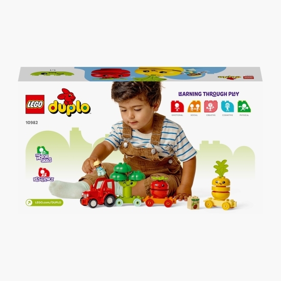 Primul meu tractor cu fructe și legume, 10982 Duplo, 19 piese, +18 luni
