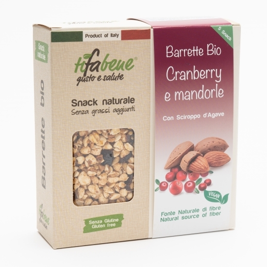 Pachet 5 batoane din cereale eco cu merișor, migdale și sirop agave 5x25g